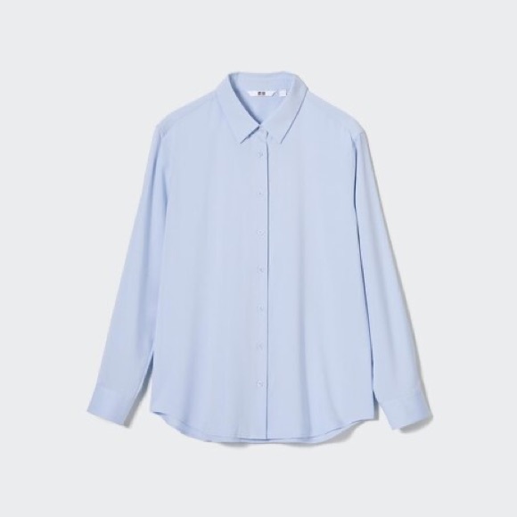 NWOT Uniqlo Rayon Long-sleeve Blouse Size S - Picture 3 of 11